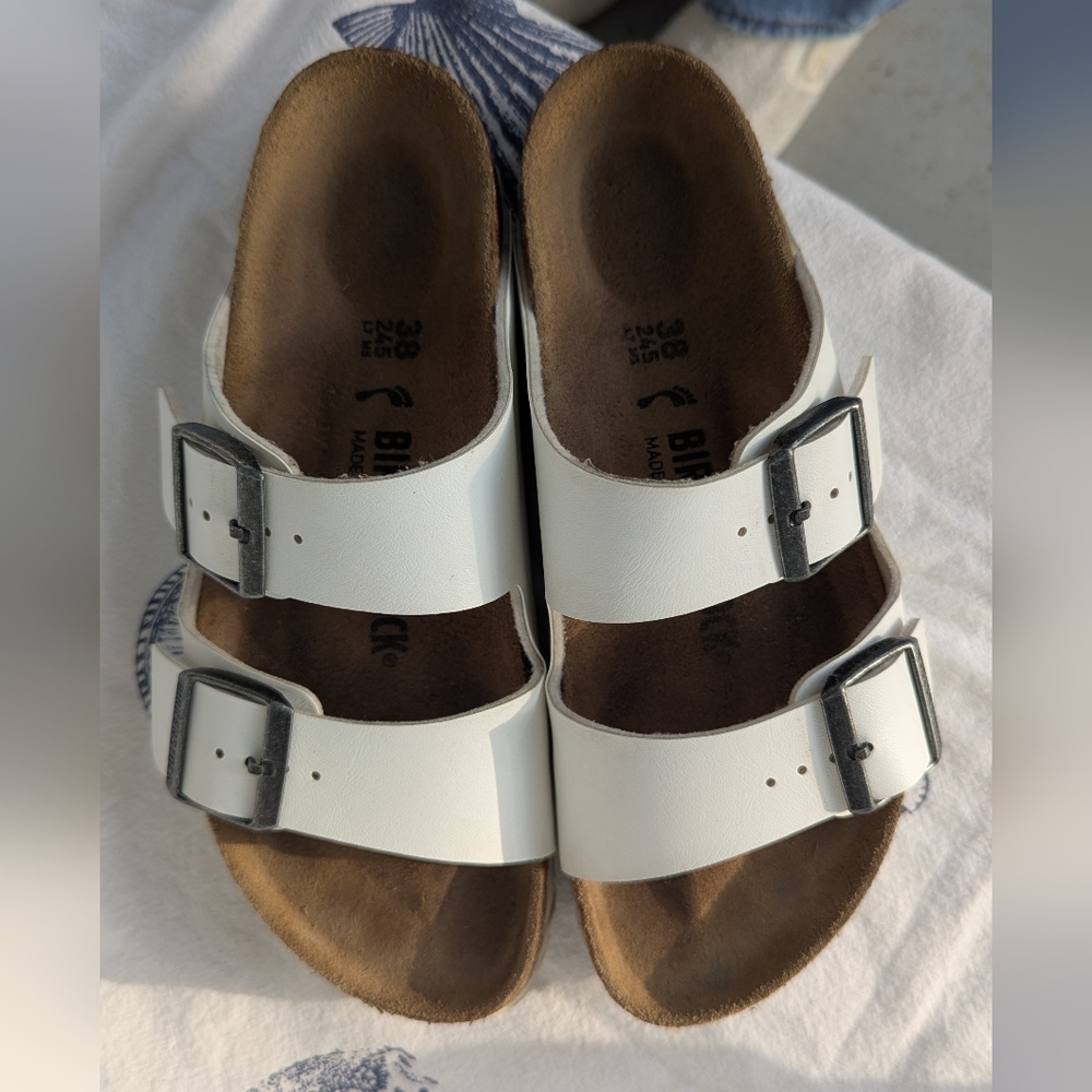 Birkenstock White Arizona Two-Strap Sandals - Picture 8 of 8